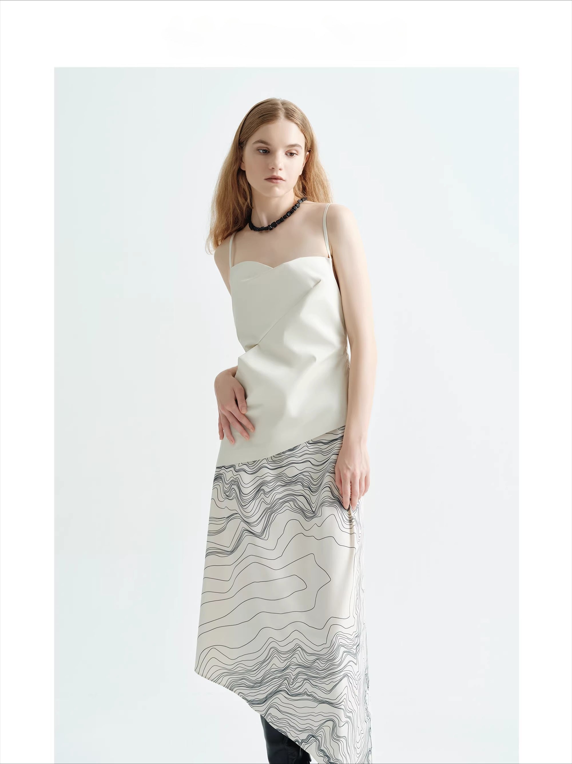 Printed Backless Strapless Patchwork Dress