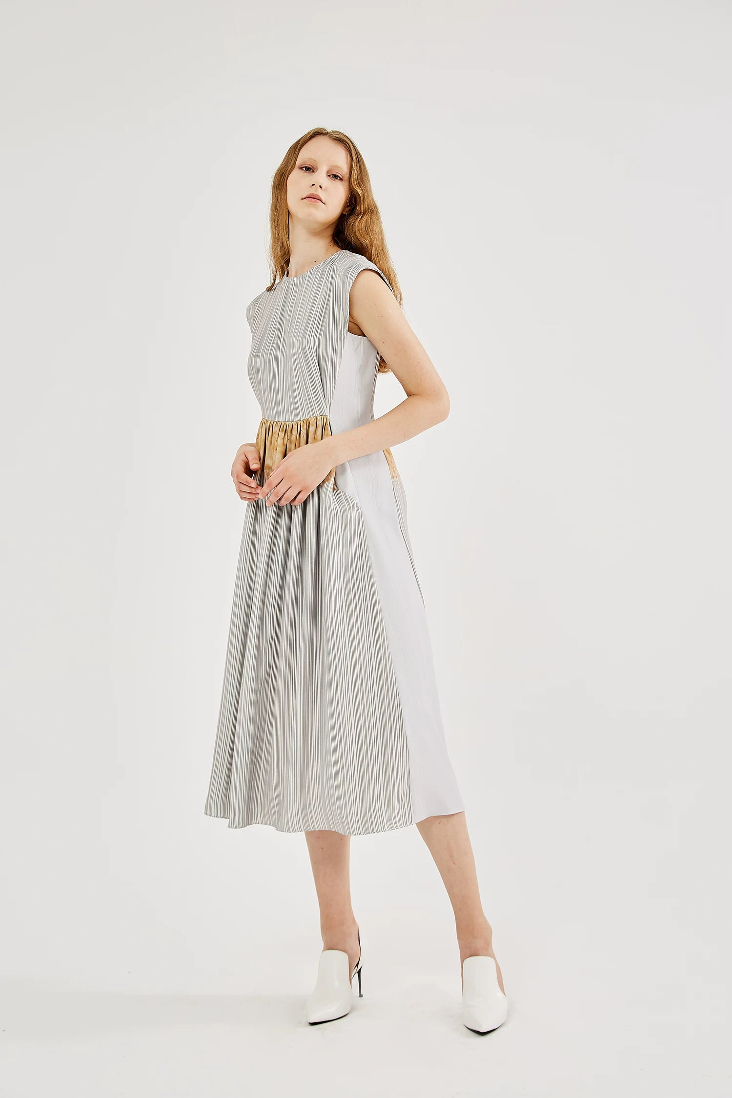 Women's Summer New Sleeveless Elegant Long Dress Striped Print Dress