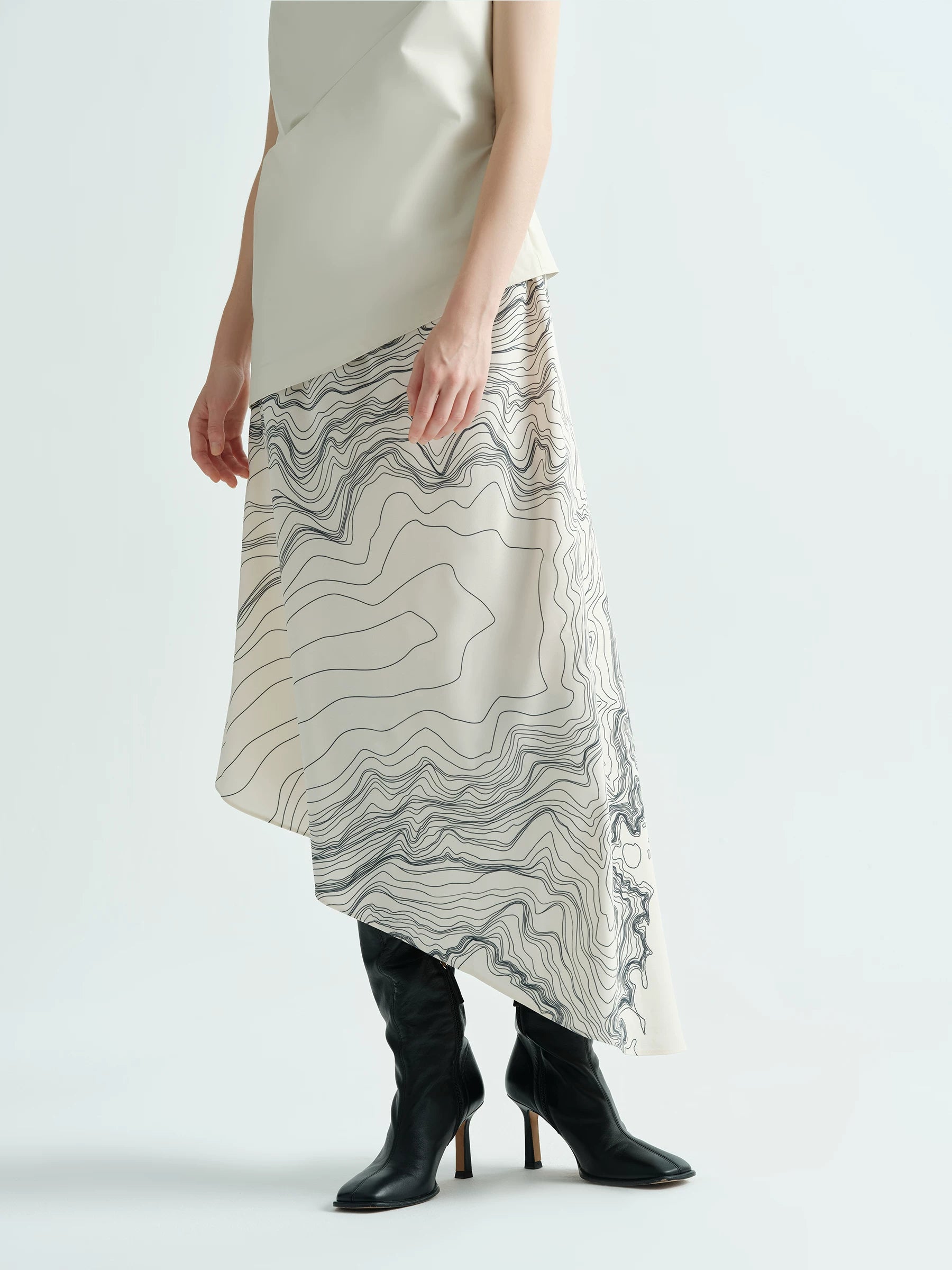 Printed Backless Strapless Patchwork Dress