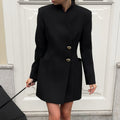 Black Long-Sleeve Pencil Dress