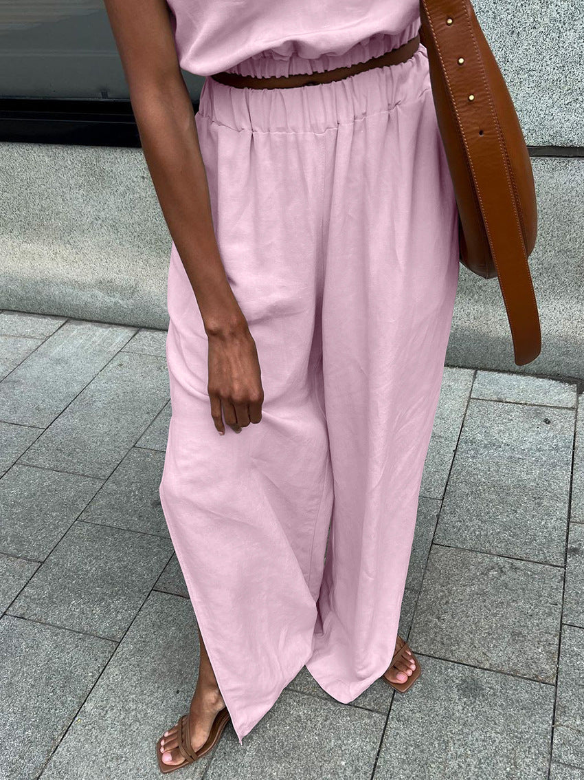 Cotton-Linen Tank Top Women's Set