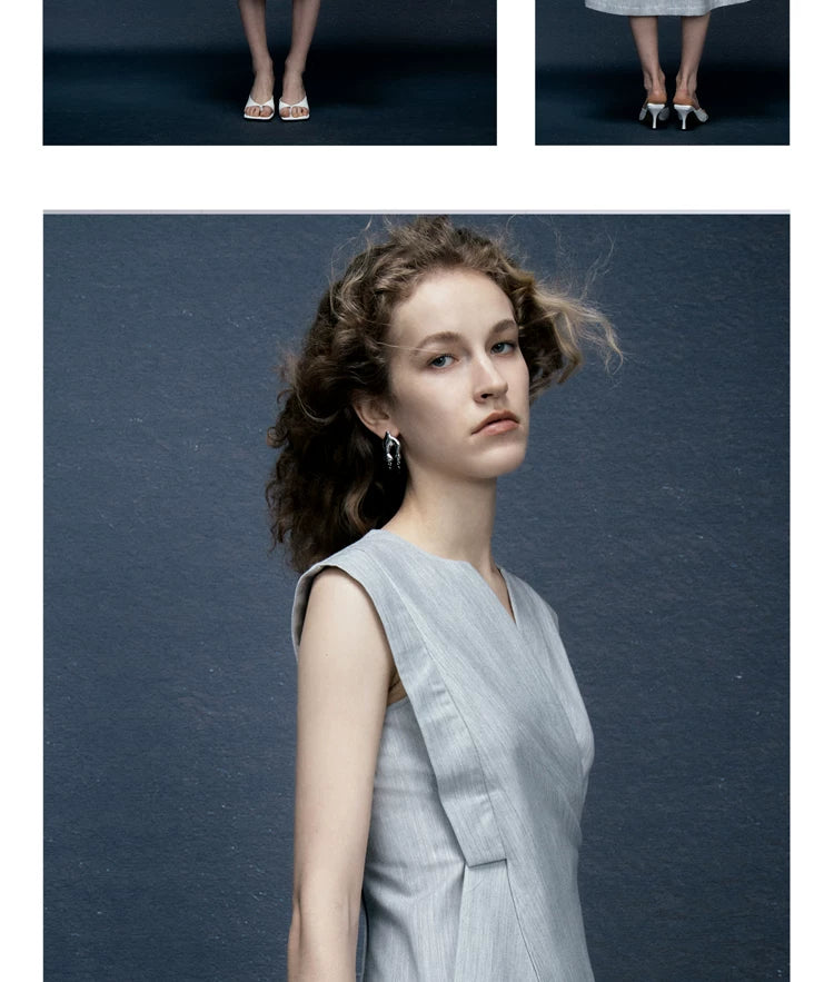 Niche Design Premium-Feel Waist-Defining Sleeveless Dress for Summer