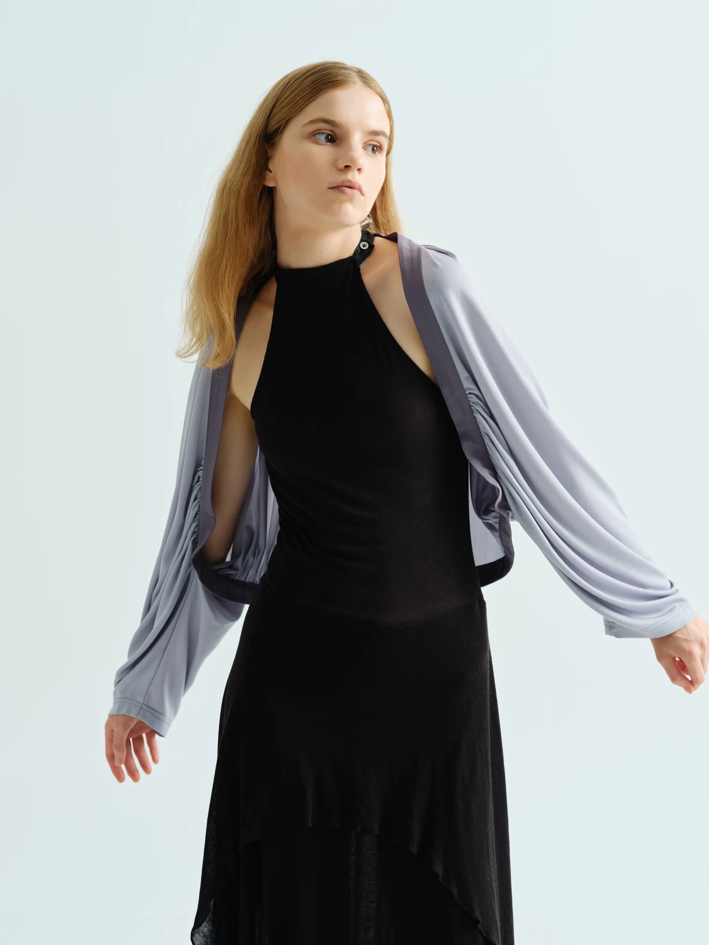 Trendy Niche Patchwork Cardigan with Short Pleats