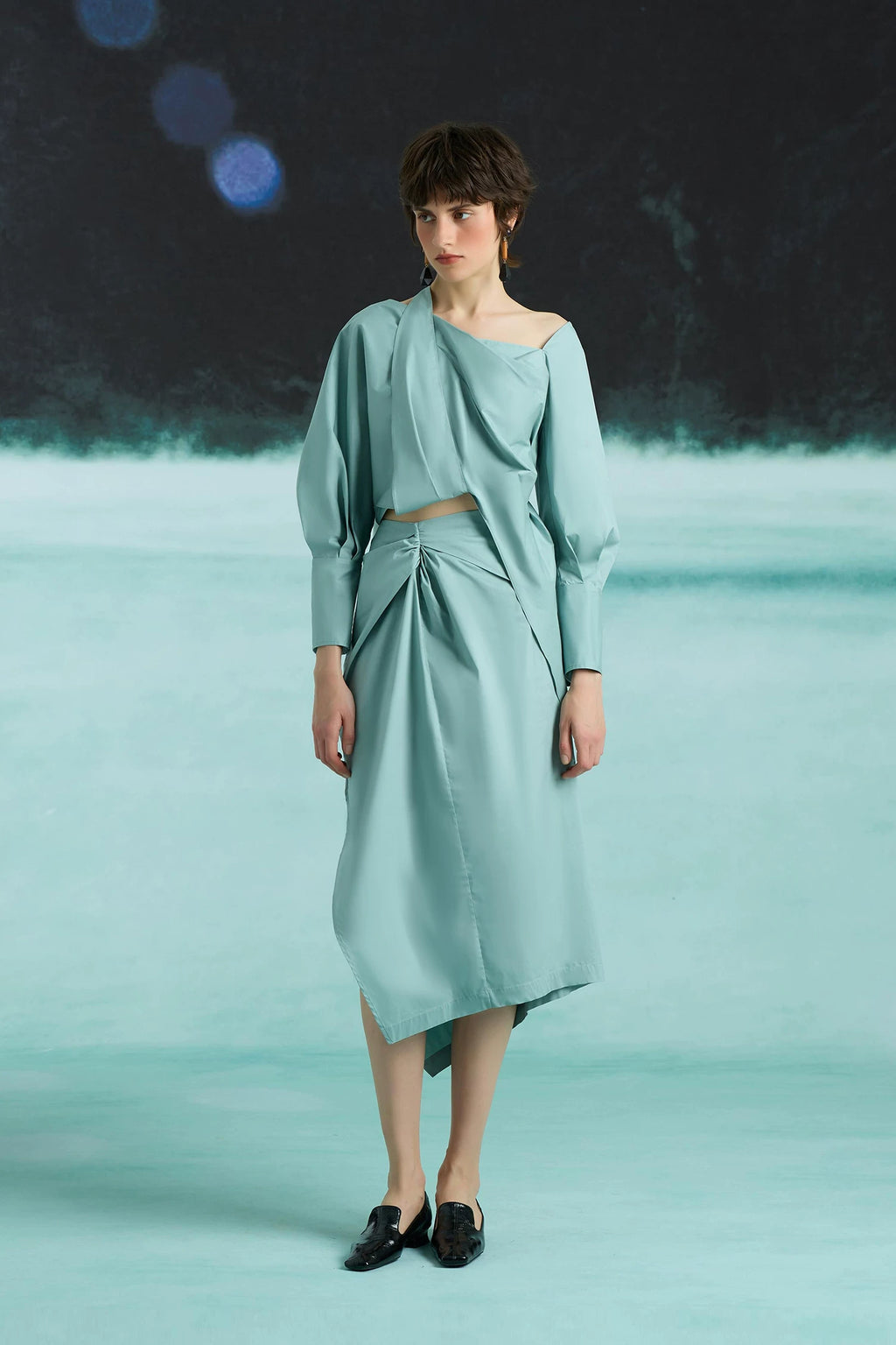 Spring Skirt with Asymmetrical Slit - Unique Women's Skirt