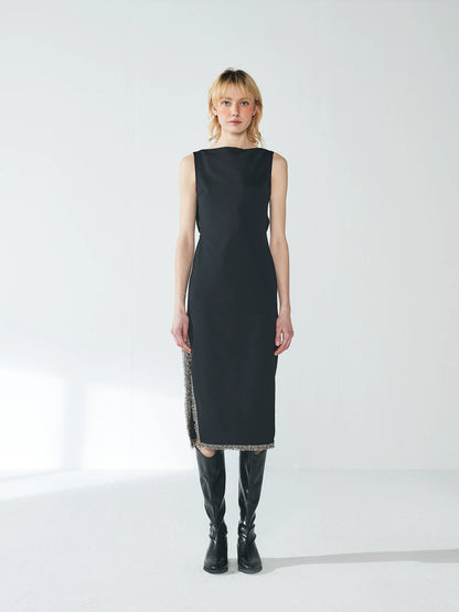 Elegant French-Style Lemon Yellow Dress for Women