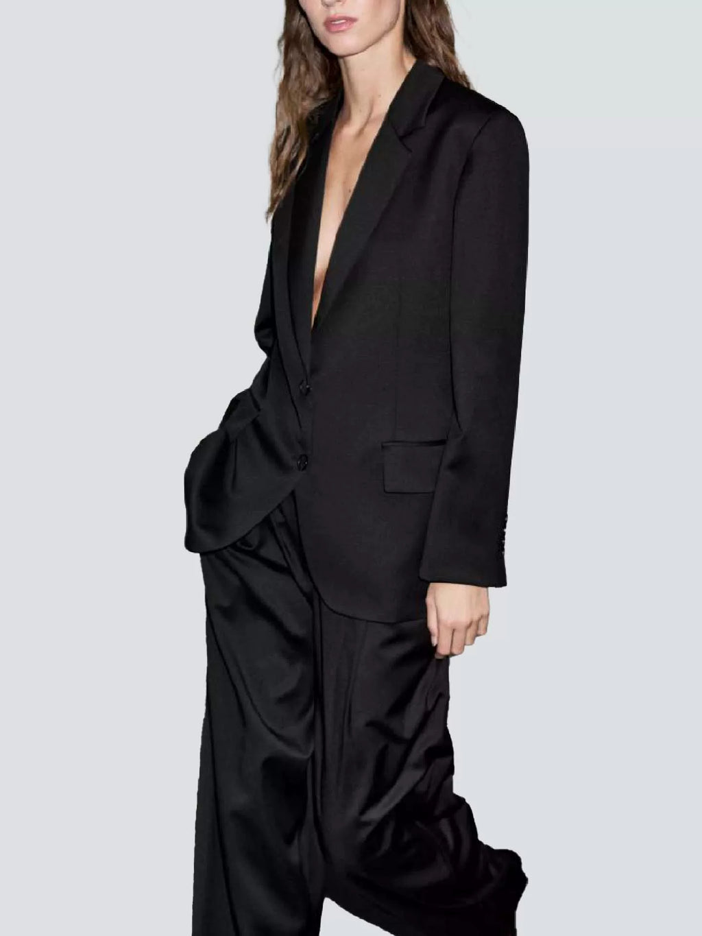 High-Quality Wool Imitation New Style Black Suit Pants