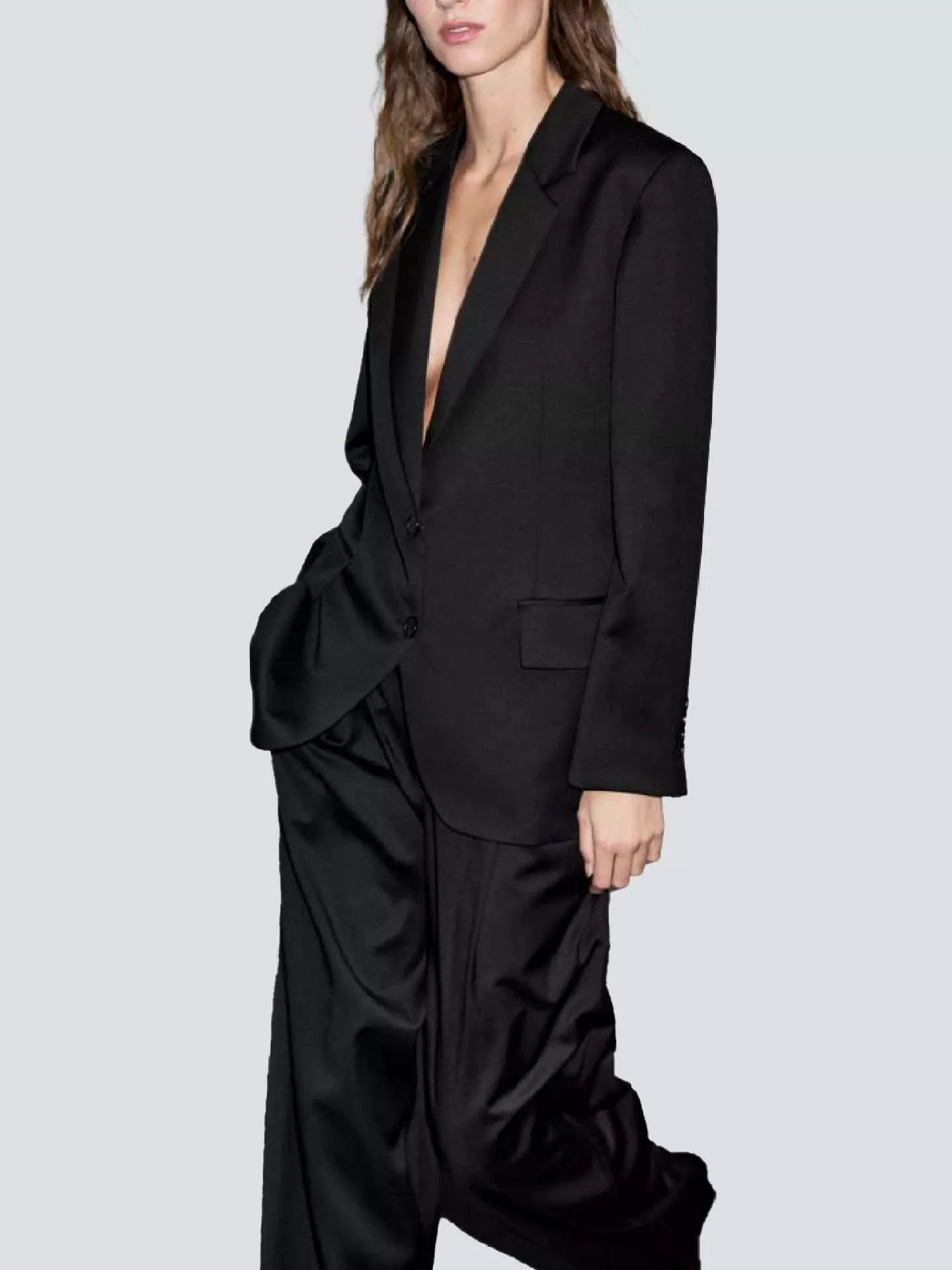 High-Quality Wool Imitation New Style Black Suit Pants