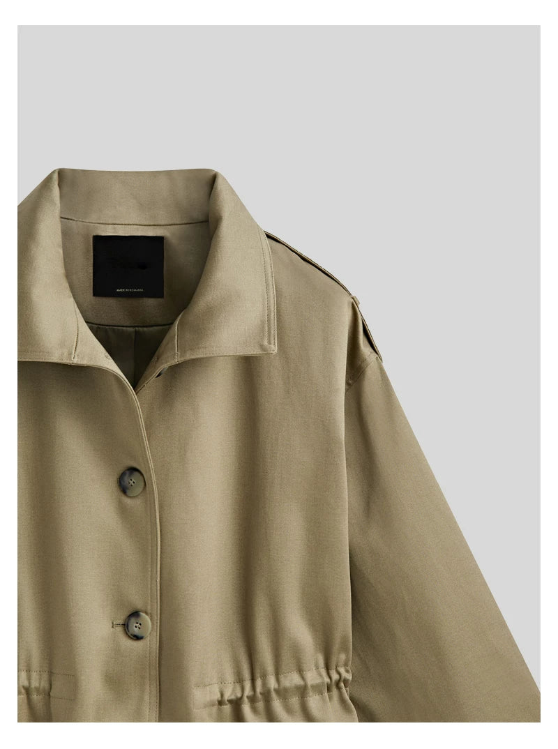 Tall-fit overcoat with British-style waist-cinching trench coat