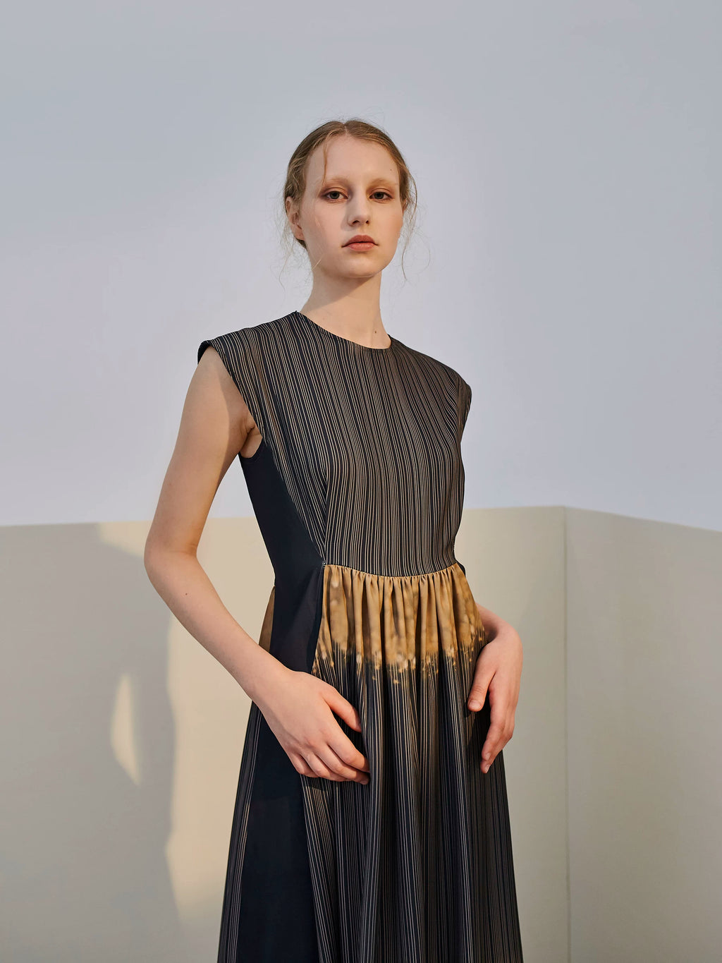 Women's Summer New Sleeveless Elegant Long Dress Striped Print Dress