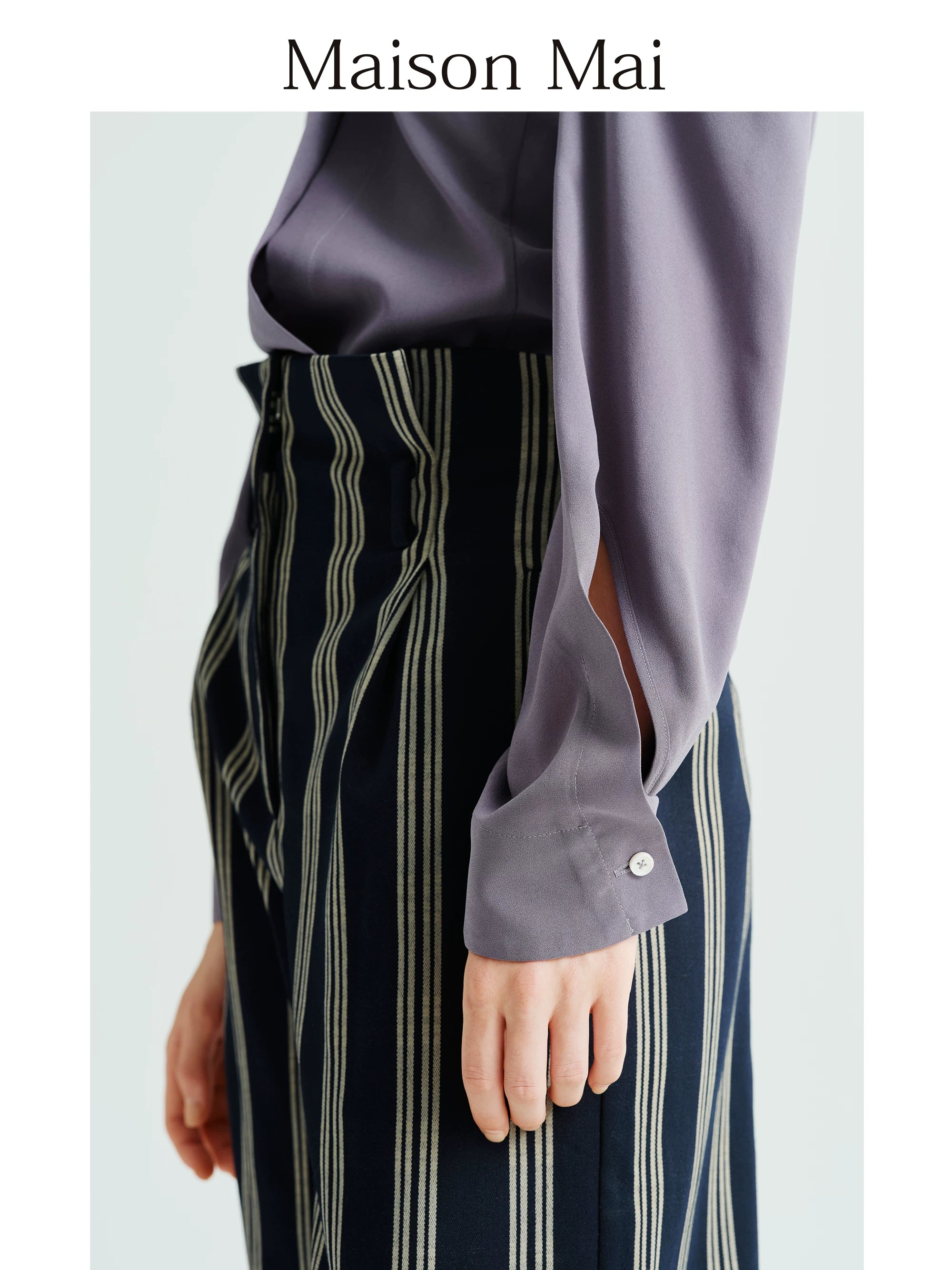 New Arrival Fall/Winter Petite High-Waisted Striped Cropped Pants