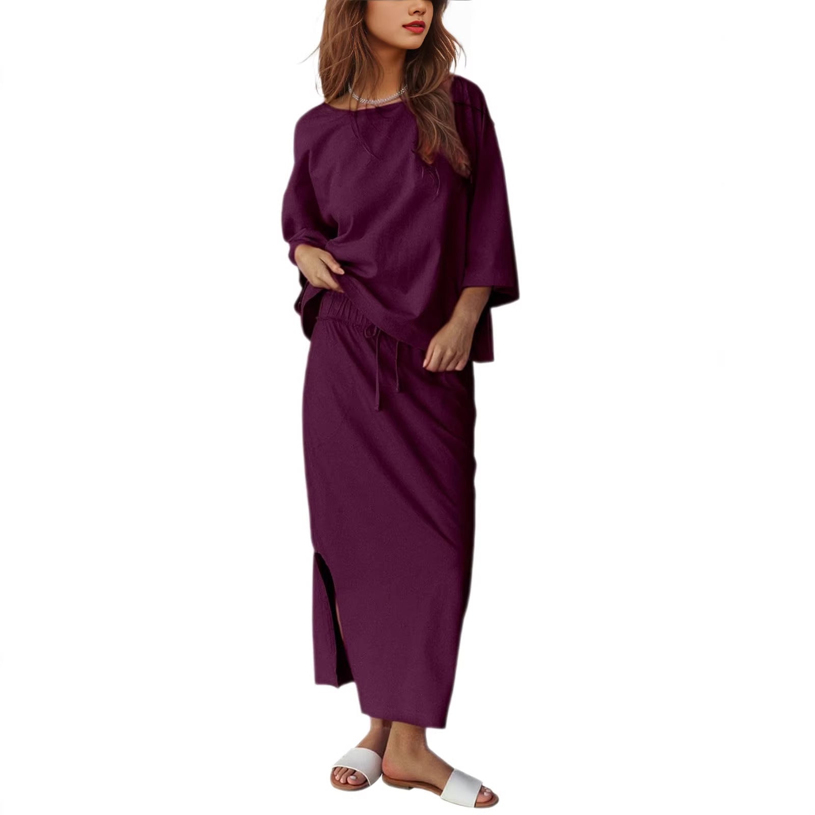 New Black-Trimmed Casual Women's Loungewear Set