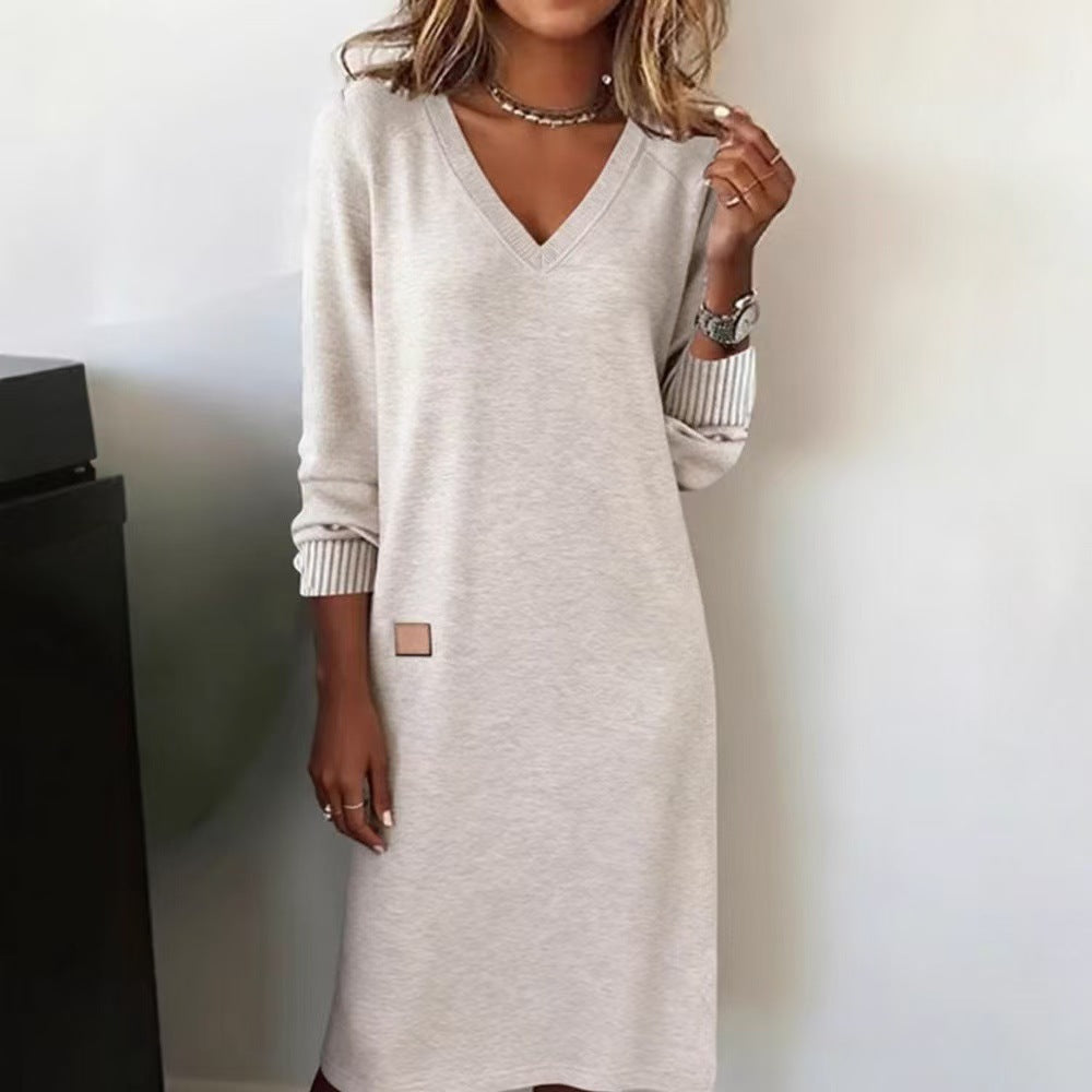 V-neck long dress