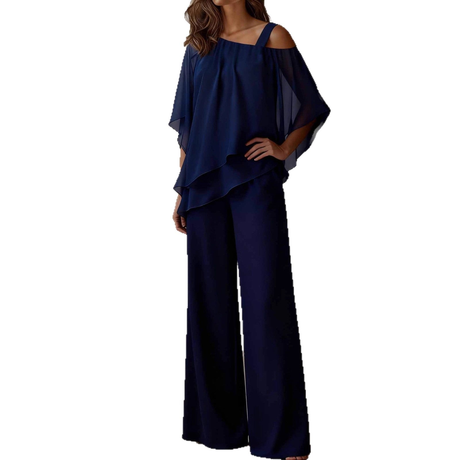 Chiffon Top and Pants Party Set for Fashionable Girls