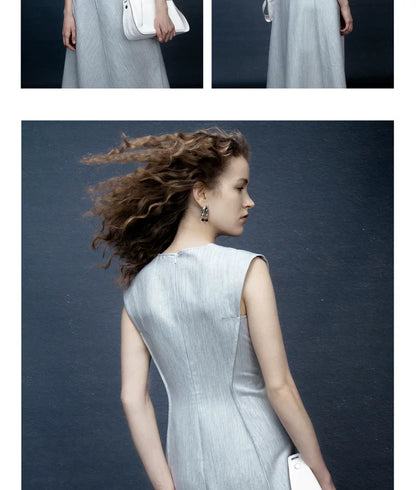 Niche Design Premium-Feel Waist-Defining Sleeveless Dress for Summer