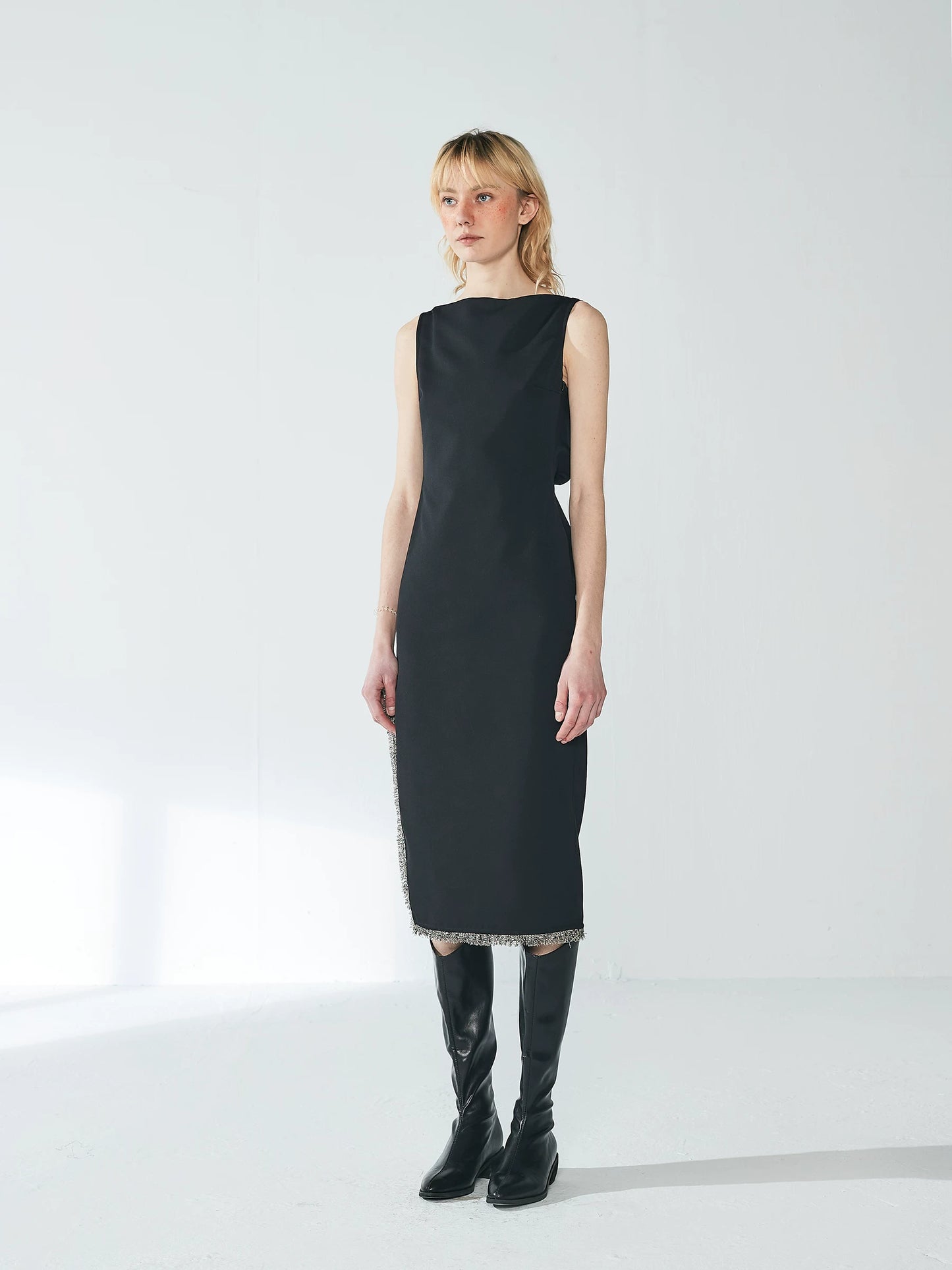 Elegant French-Style Lemon Yellow Dress for Women