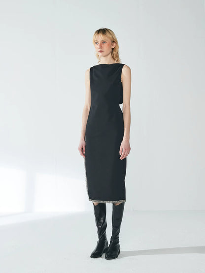 Elegant French-Style Lemon Yellow Dress for Women