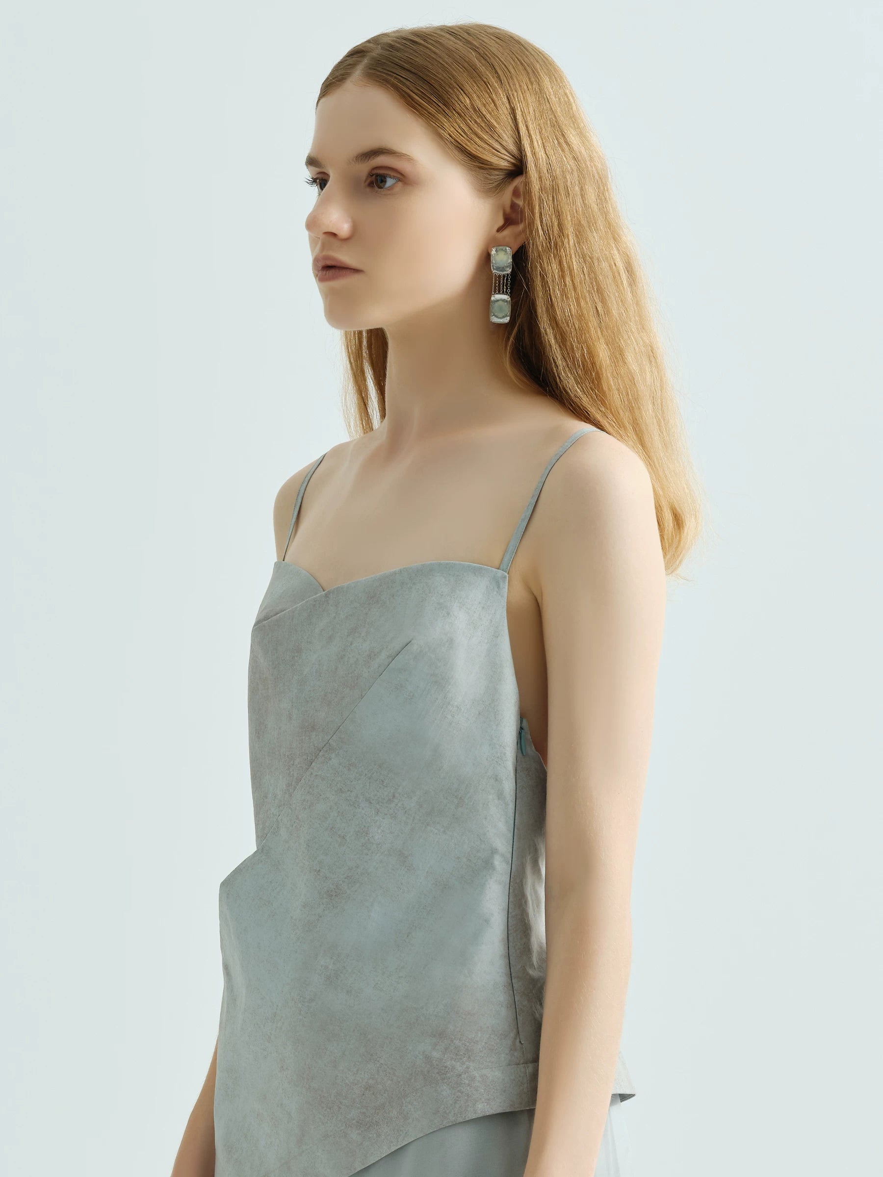 Asymmetrical Textured Soft Backless Strapless Patchwork Dress