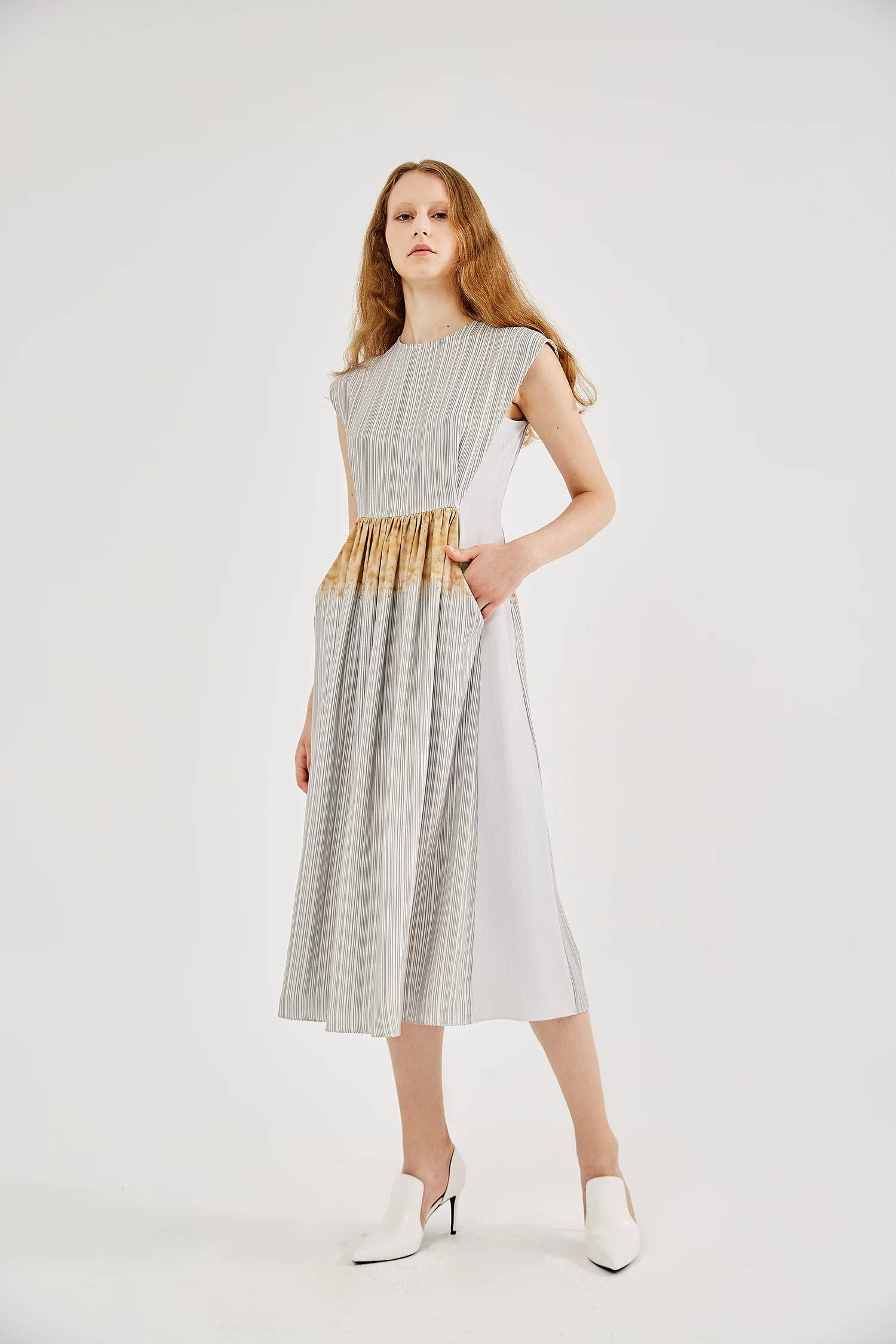 Women's Summer New Sleeveless Elegant Long Dress Striped Print Dress