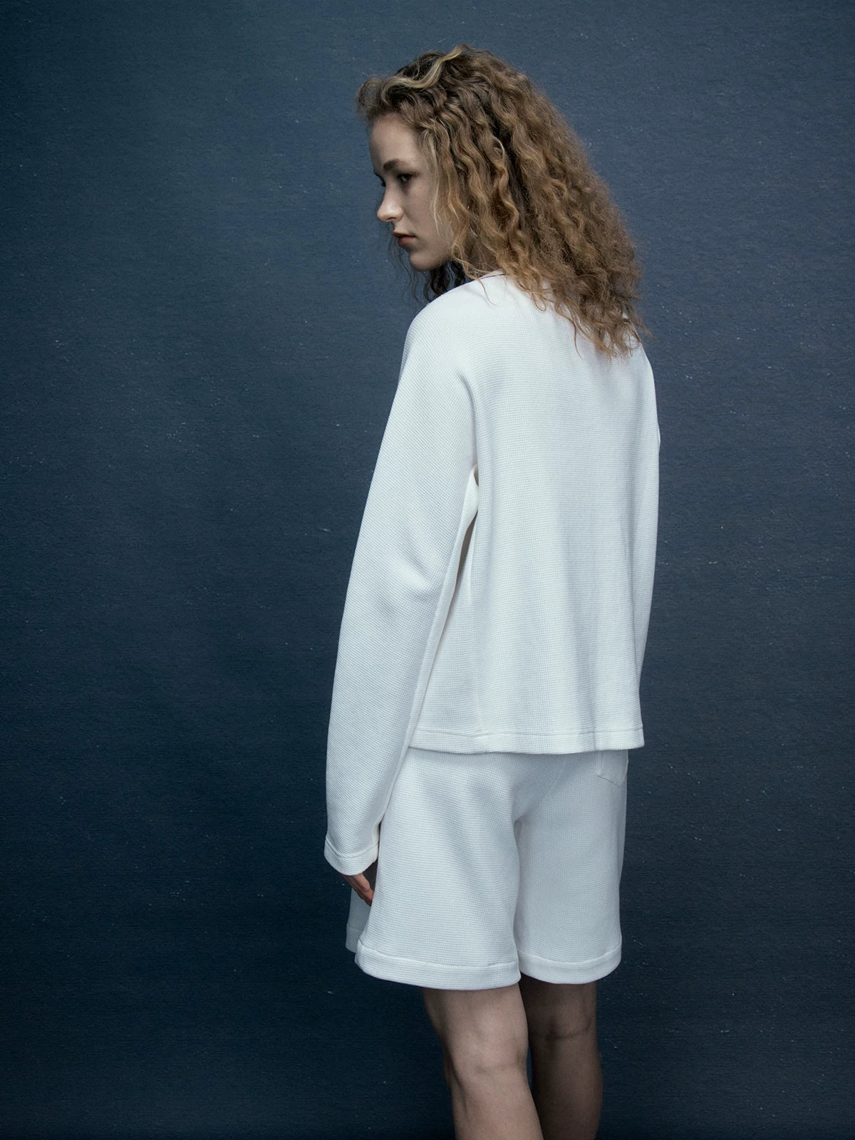 Boat Neck Irregular White Sweatshirt Knit Top