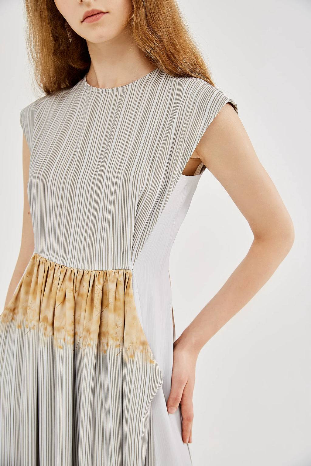 Women's Summer New Sleeveless Elegant Long Dress Striped Print Dress