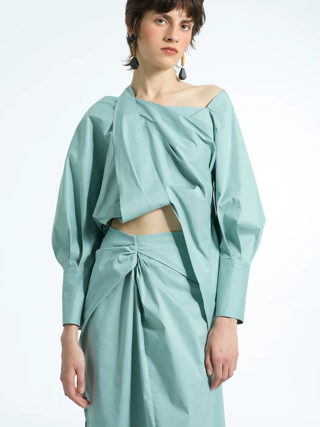 Spring Skirt with Asymmetrical Slit - Unique Women's Skirt