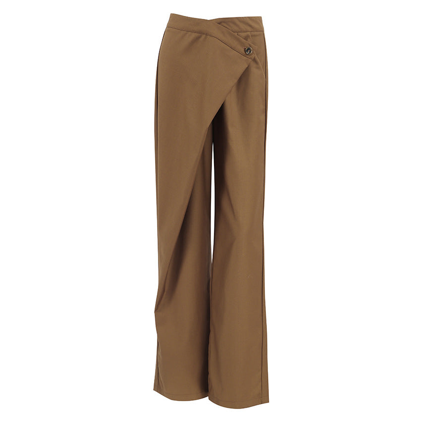 Casual Trousers in Vintage Brown with High Waist