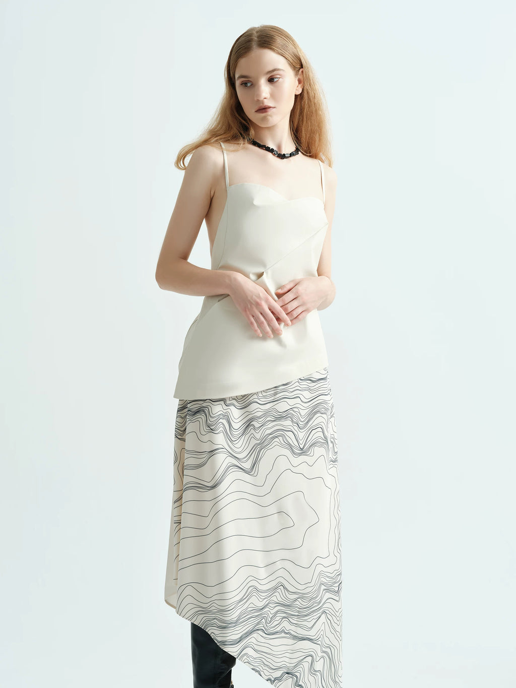 Printed Backless Strapless Patchwork Dress