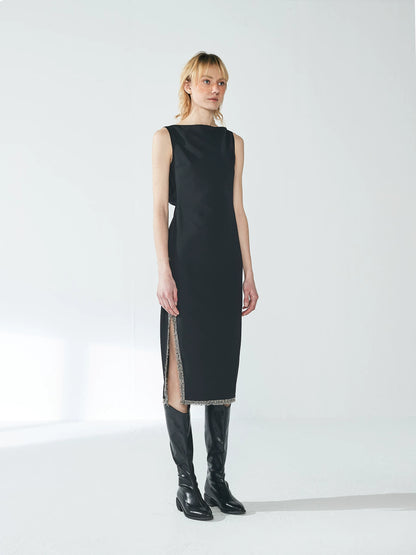 Elegant French-Style Lemon Yellow Dress for Women