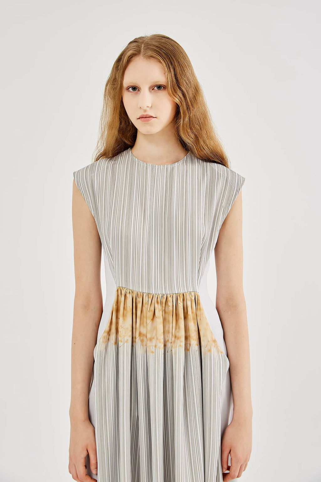 Women's Summer New Sleeveless Elegant Long Dress Striped Print Dress