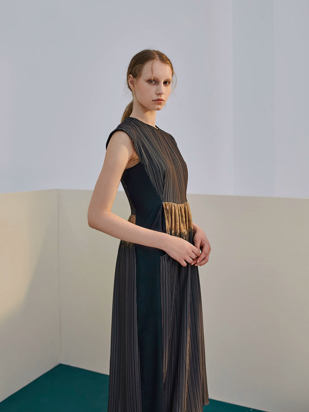 Women's Summer New Sleeveless Elegant Long Dress Striped Print Dress