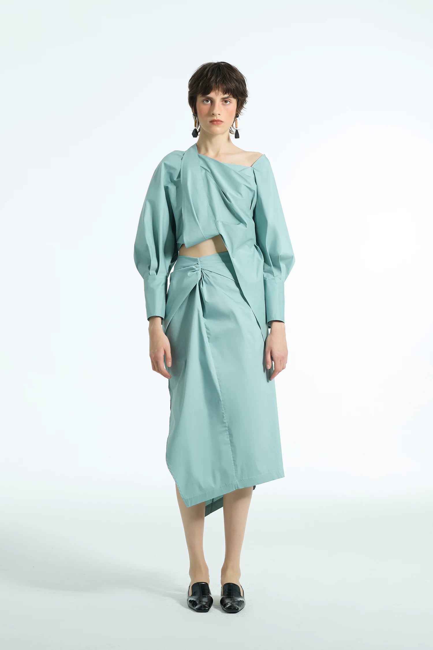 Spring Skirt with Asymmetrical Slit - Unique Women's Skirt