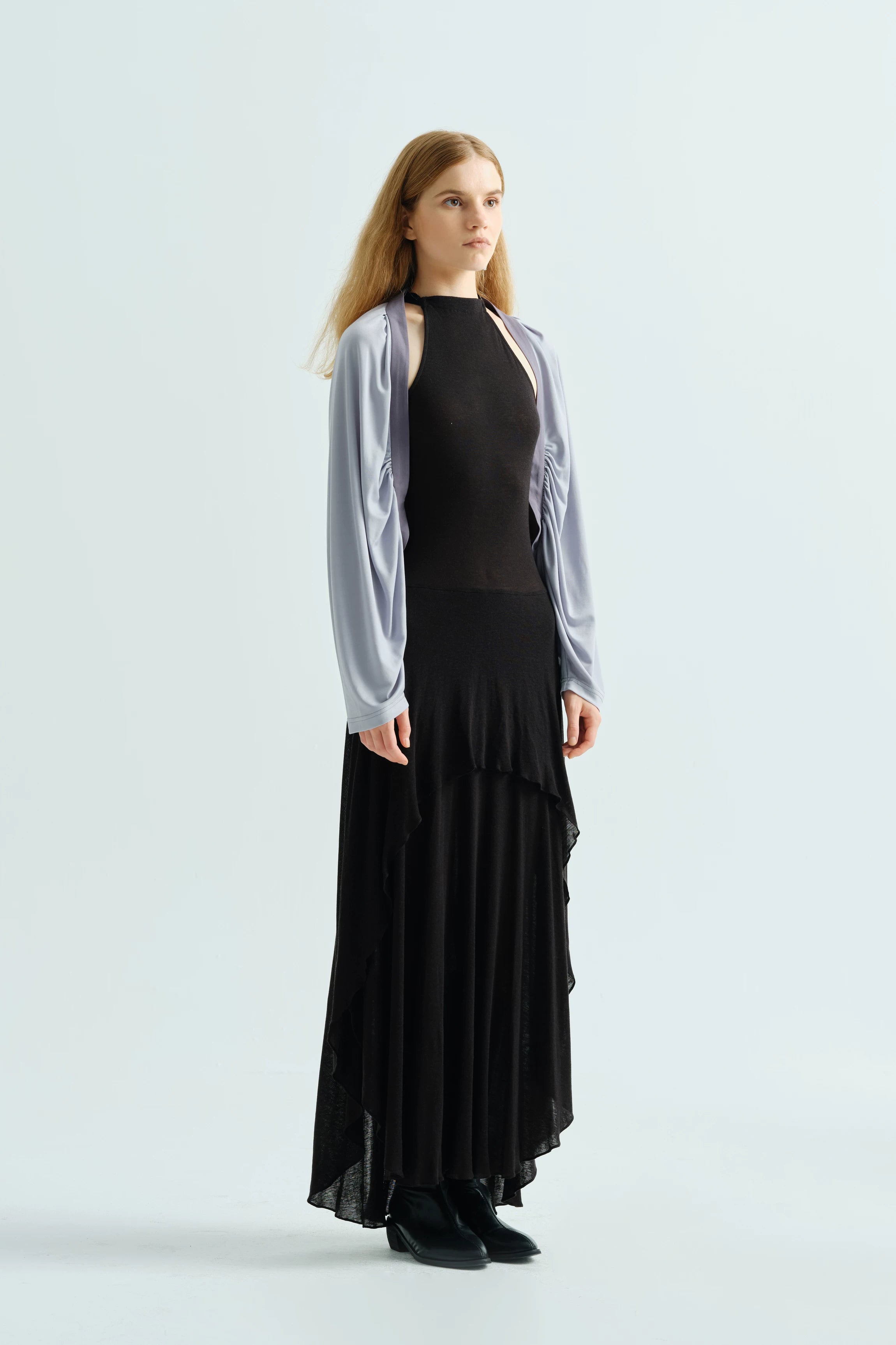 Trendy Niche Patchwork Cardigan with Short Pleats