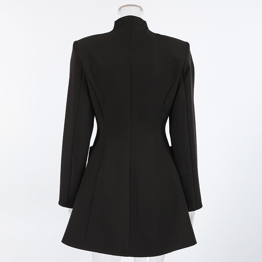 Black Long-Sleeve Pencil Dress