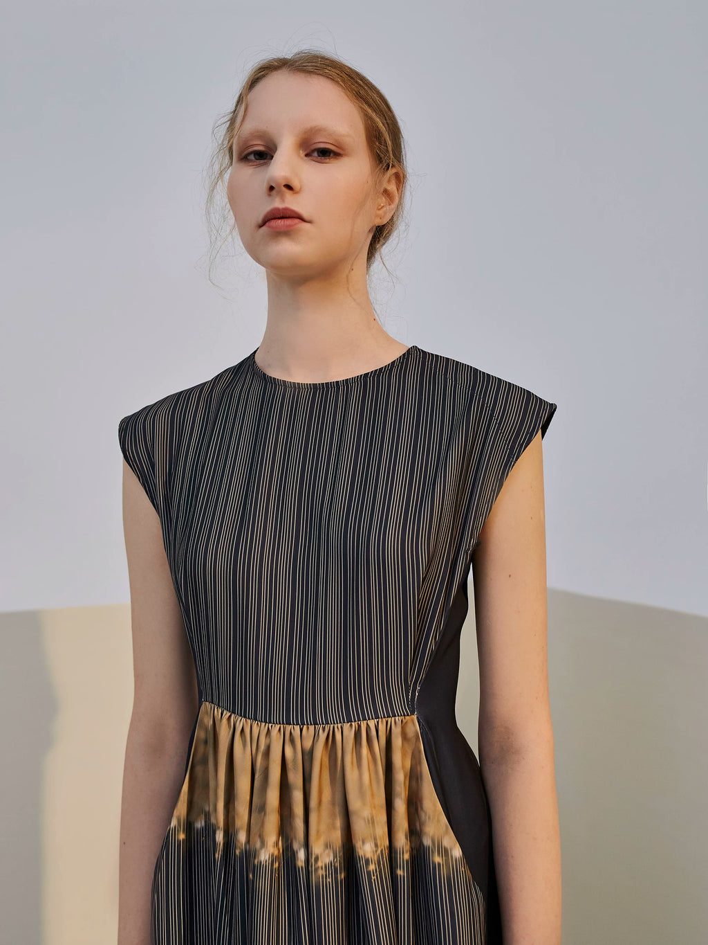 Women's Summer New Sleeveless Elegant Long Dress Striped Print Dress