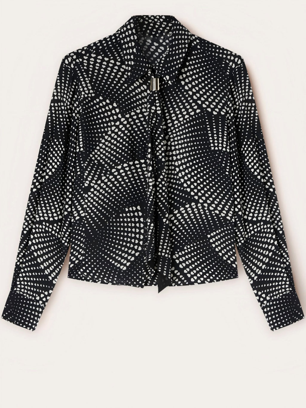 Loose-fitting polka-dot long-sleeve shirt