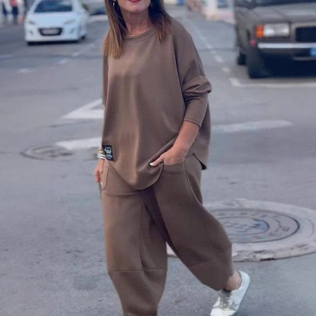 2026 Casual Relaxed Solid-Color Hoodie Set