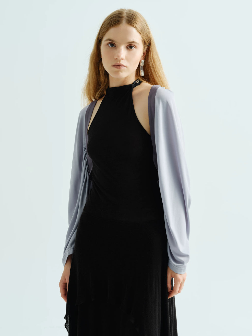 Trendy Niche Patchwork Cardigan with Short Pleats