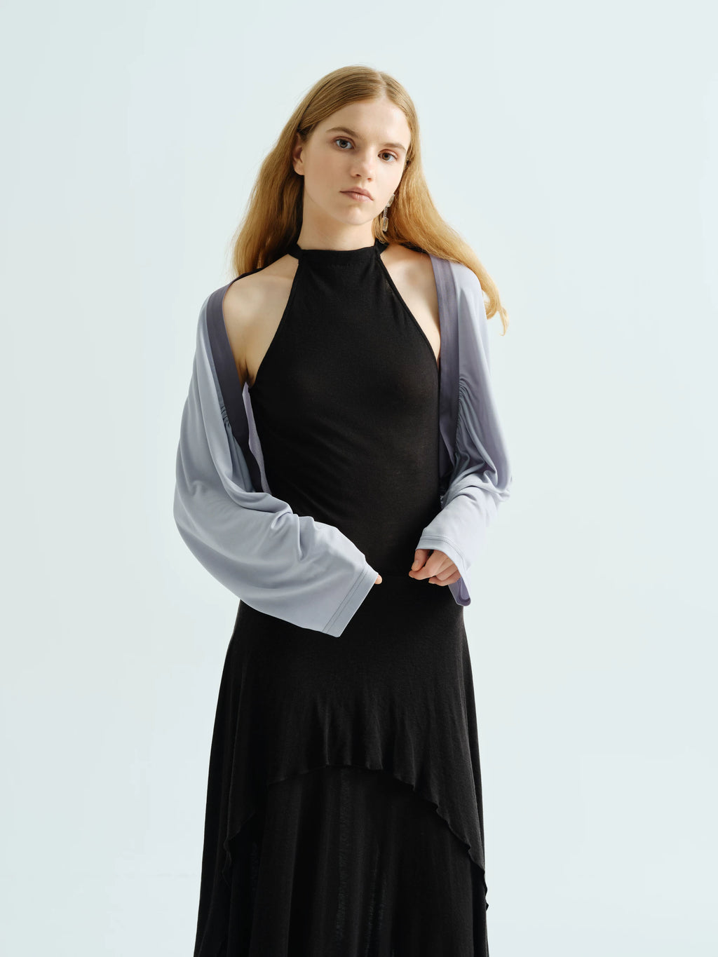 Trendy Niche Patchwork Cardigan with Short Pleats