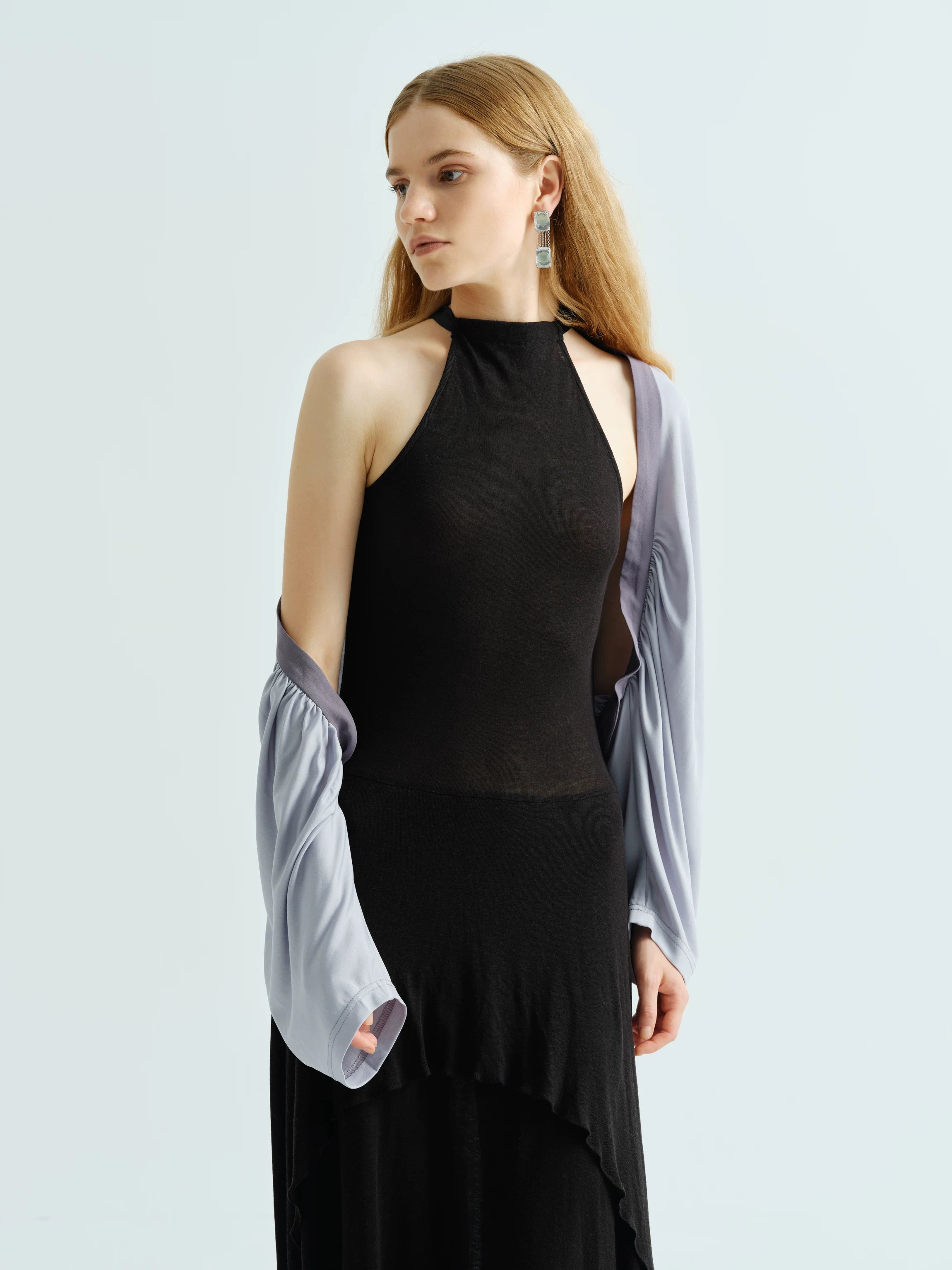 Trendy Niche Patchwork Cardigan with Short Pleats