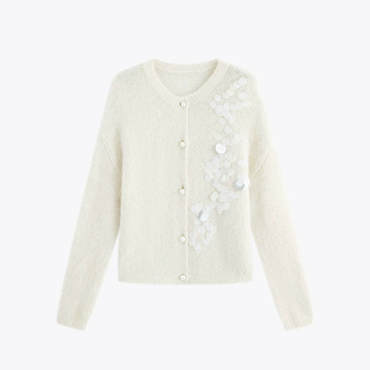 Women's Gray Alpaca Wool Knit Cardigan Jacket