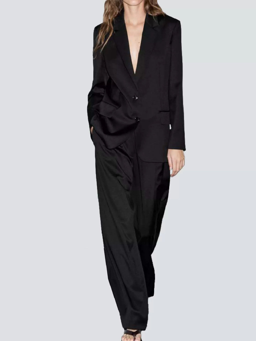 High-Quality Wool Imitation New Style Black Suit Pants
