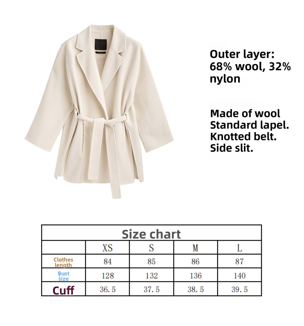 Elegant Off-White Wool Women's Coat