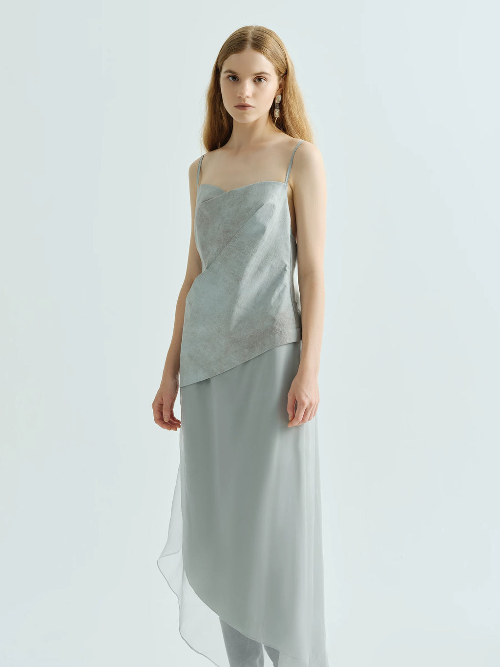 Asymmetrical Textured Soft Backless Strapless Patchwork Dress