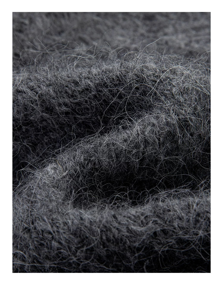 Women's Gray Alpaca Wool Knit Cardigan Jacket