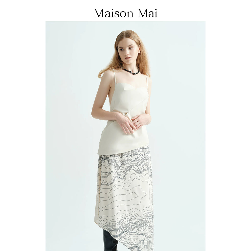 Printed Backless Strapless Patchwork Dress