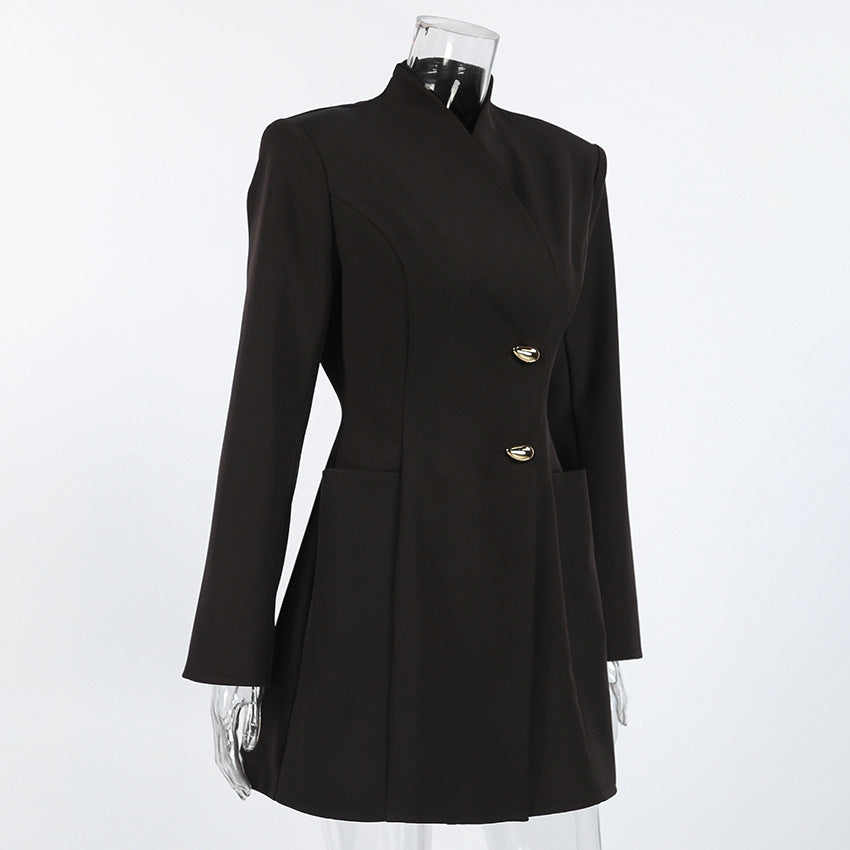 Black Long-Sleeve Pencil Dress