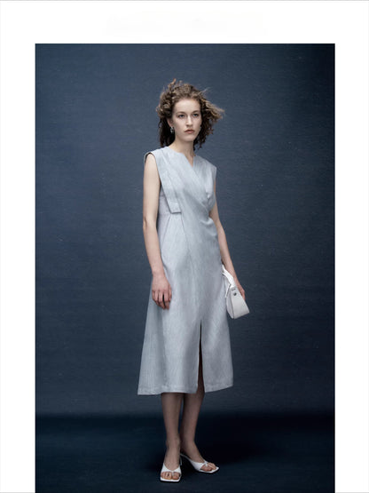 Niche Design Premium-Feel Waist-Defining Sleeveless Dress for Summer