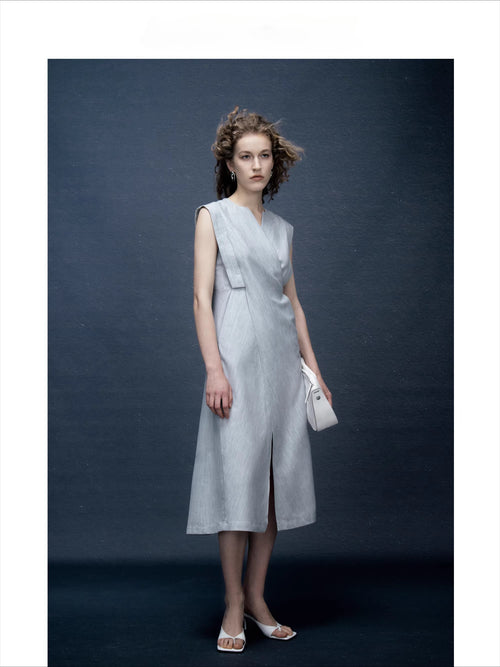 Niche Design Premium-Feel Waist-Defining Sleeveless Dress for Summer