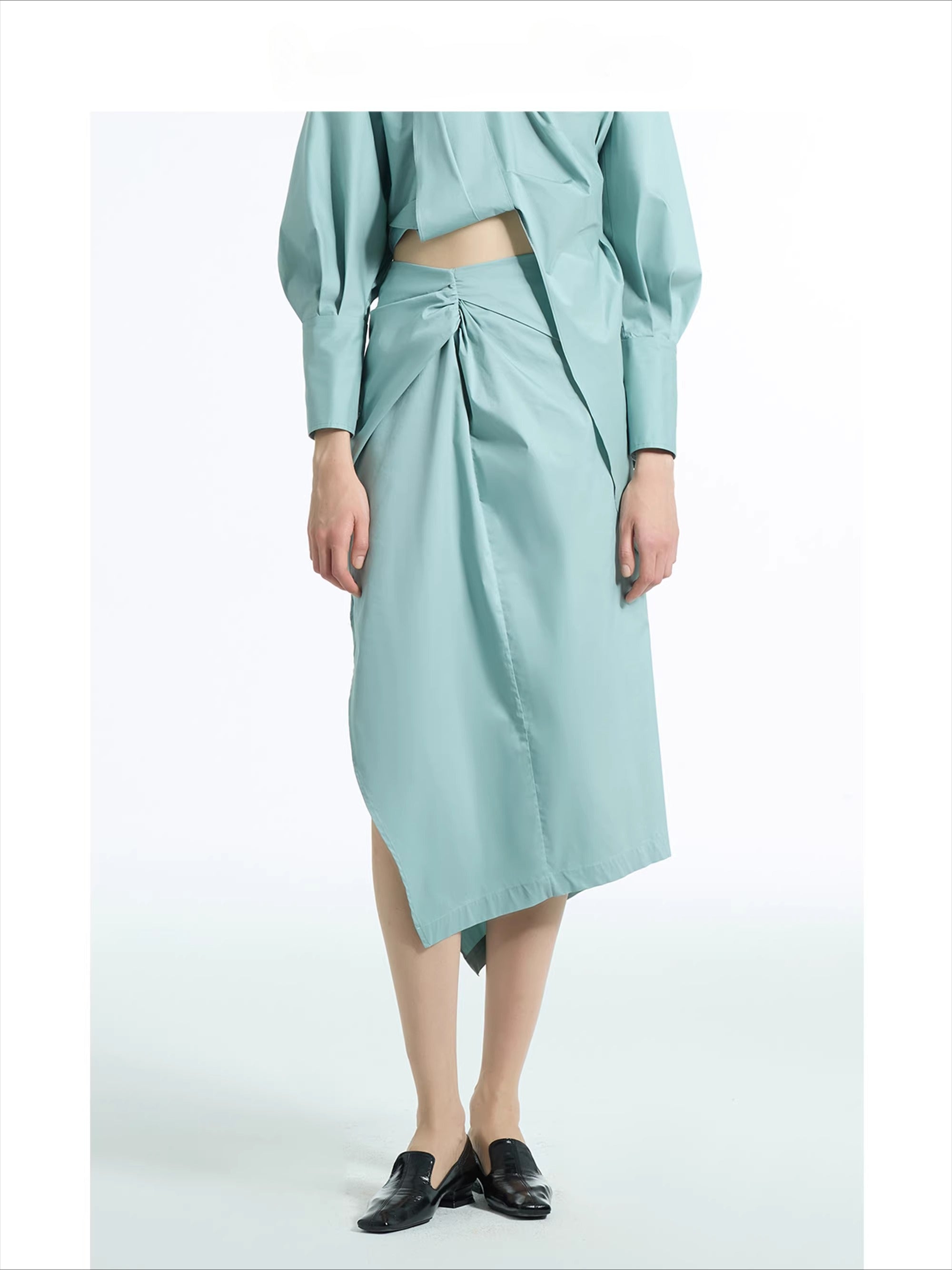 Spring Skirt with Asymmetrical Slit - Unique Women's Skirt