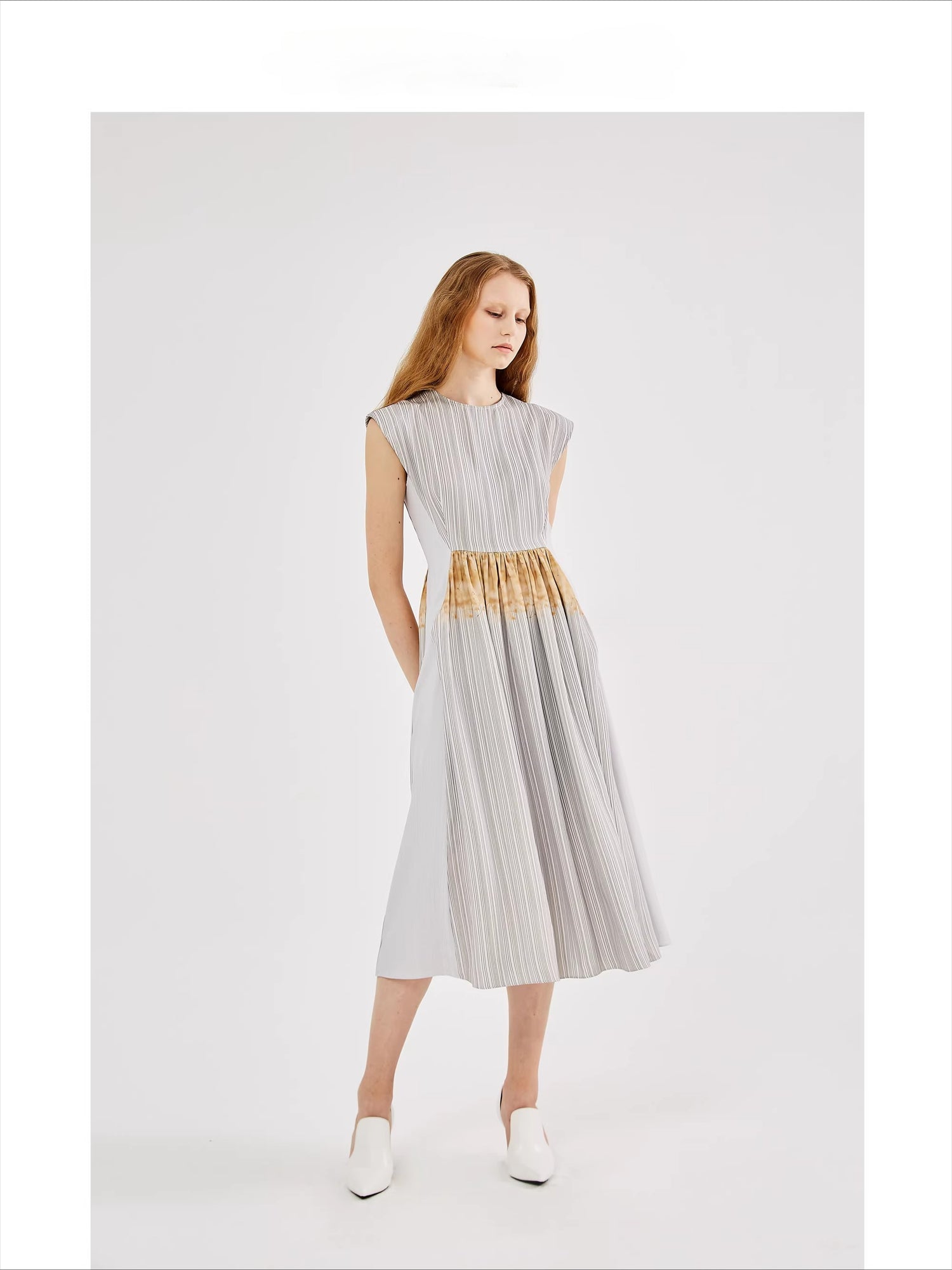 Women's Summer New Sleeveless Elegant Long Dress Striped Print Dress